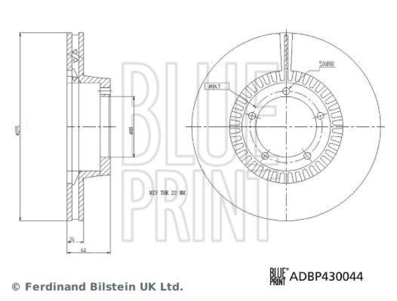 BLUE PRINT ADBP430044 Bremsscheibe für DAF-Leyland