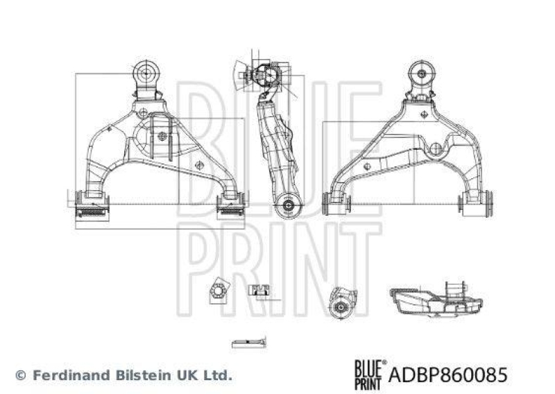 BLUE PRINT ADBP860085 Querlenker mit Kronenmutter und Splint für TOYOTA