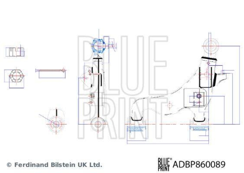 BLUE PRINT ADBP860089 Querlenker mit Lagern und Gelenk für TOYOTA