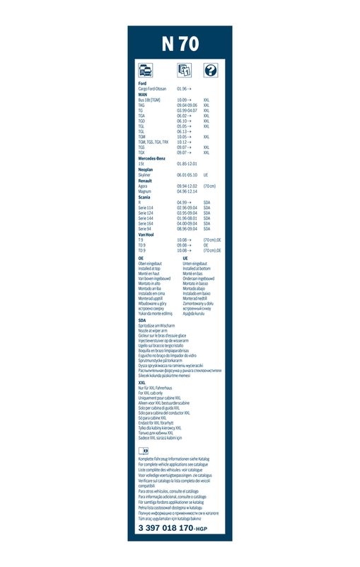 BOSCH 3 397 018 170 Wischblatt N70 Twin Scheibenwischer 700 mm vorne