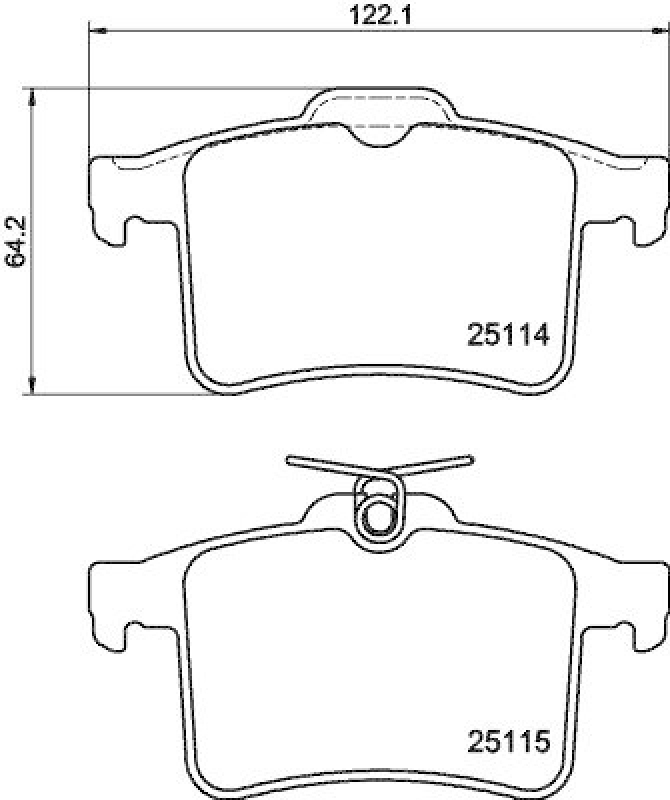 HELLA 8DB 355 015-901 Bremsbelagsatz, Scheibenbremsbelag für JAGUAR