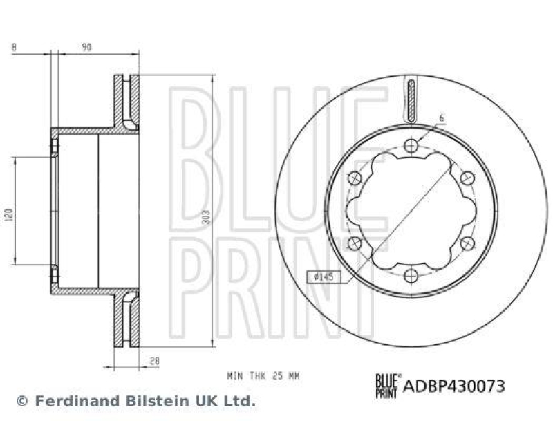 BLUE PRINT ADBP430073 Bremsscheibe für VW-Audi