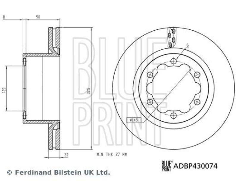 BLUE PRINT ADBP430074 Bremsscheibe für VW-Audi