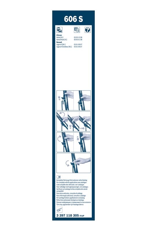 BOSCH 3 397 118 305 Wischblatt 606S Twin Scheibenwischer 600/500 mm vorne