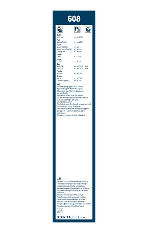 BOSCH 3 397 118 307 Wischblatt 608 Twin Scheibenwischer 600/550 mm vorne