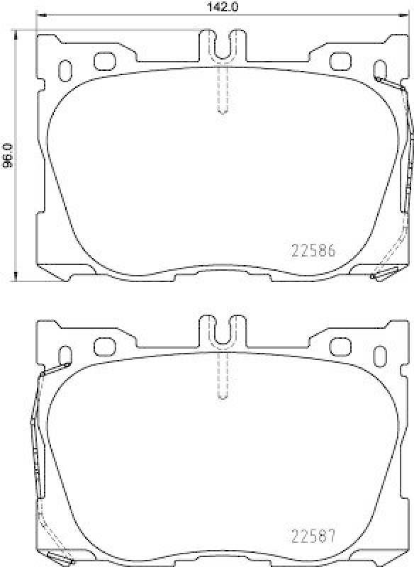 HELLA 8DB 355 031-701 Bremsbelagsatz, Scheibenb