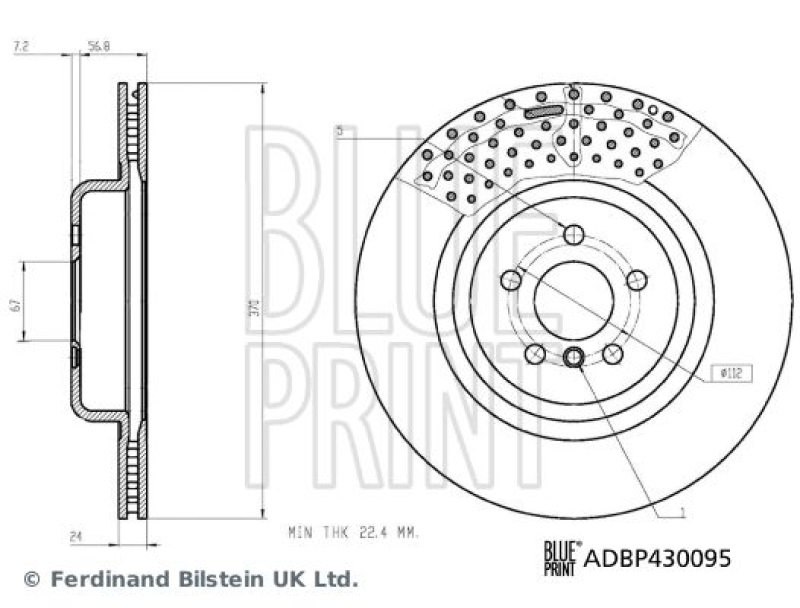 BLUE PRINT ADBP430095 Bremsscheibe für BMW