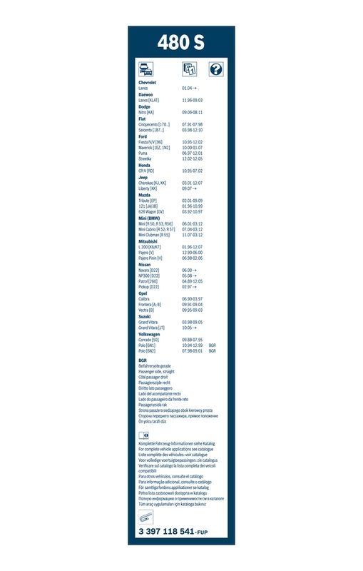 BOSCH 3 397 118 541 Wischblatt 480S Twin Scheibenwischer 475/475 mm vorne