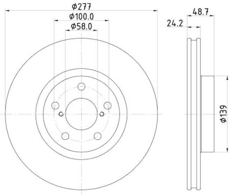 HELLA 8DD 355 132-711 Bremsscheibe