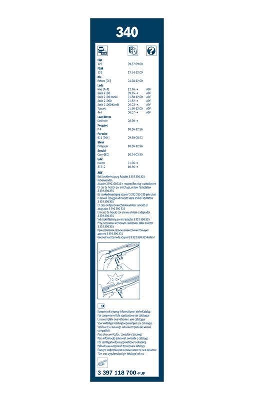 BOSCH 3 397 118 700 Wischblatt 340 Twin Scheibenwischer 340/340 mm