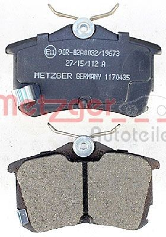 METZGER 1170435 Bremsbelagsatz, Scheibenbremse WVA 23 527