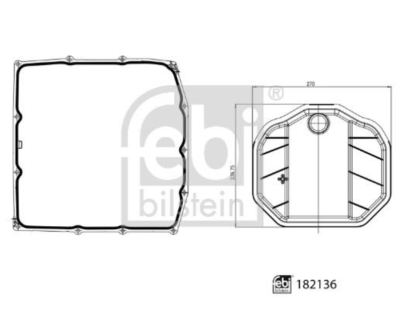 FEBI BILSTEIN 182136 Getriebeölfiltersatz für Automatikgetriebe, mit Ölwannendichtung für Porsche