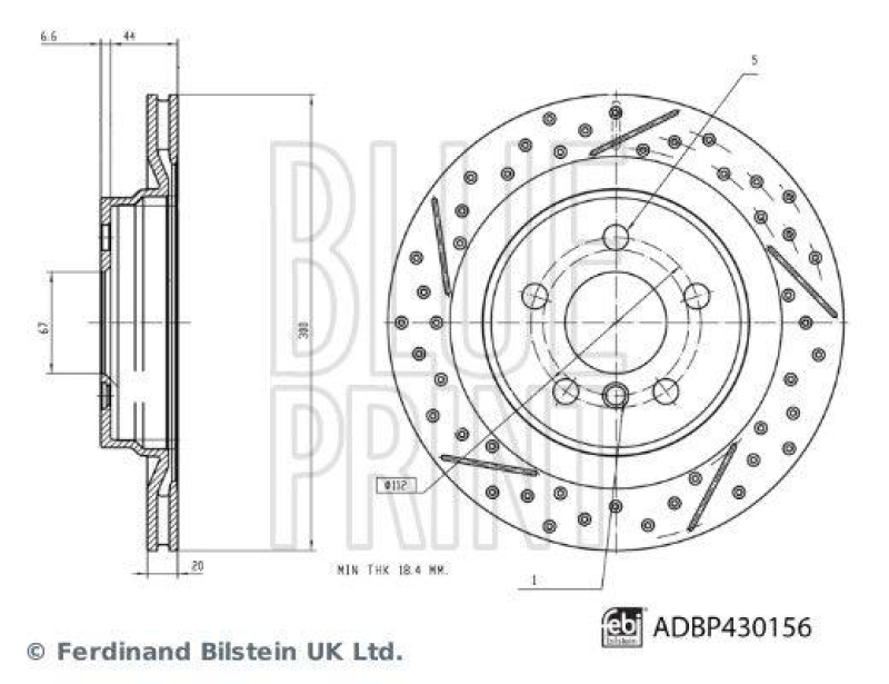 BLUE PRINT ADBP430156 Bremsscheibe für Mini