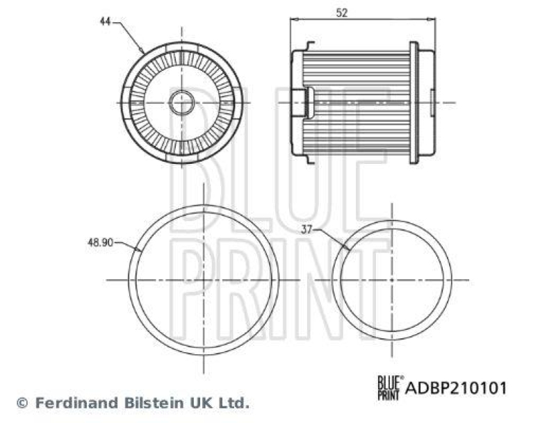 BLUE PRINT ADBP210101 Getriebeölfilter mit Dichtringen für HONDA