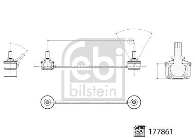 FEBI BILSTEIN 177861 Verbindungsstange mit Sicherungsmuttern für Volvo