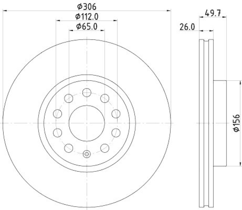 HELLA 8DD 355 134-611 Bremsscheibe