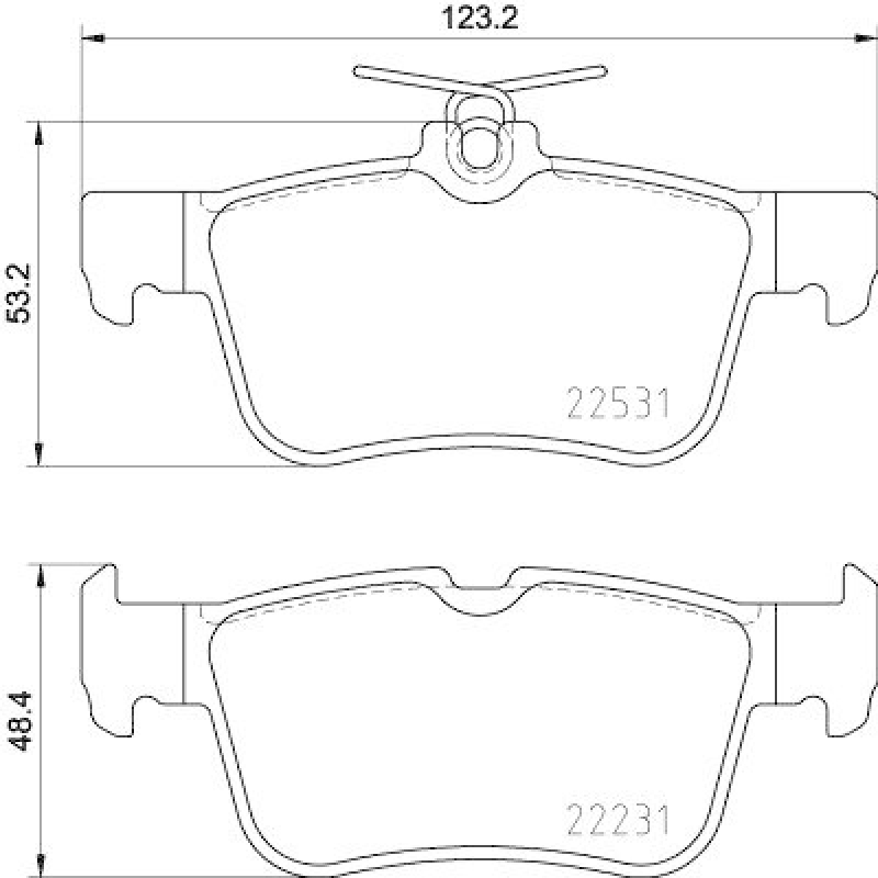 HELLA 8DB 355 025-491 Bremsbelagsatz, Scheibenbremsbelag für FORD/FORD USA