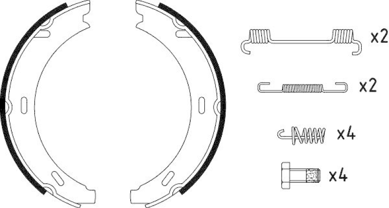 HELLA 8DA 355 050-301 Bremsbackensatz für MB