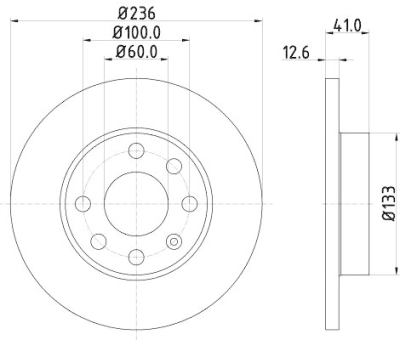 HELLA 8DD 355 100-431 Bremsscheibe für OPEL