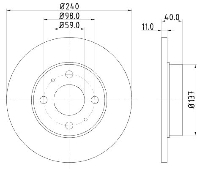 HELLA 8DD 355 103-151 Bremsscheibe für FIAT/LANCIA/ALFA/FORD/...