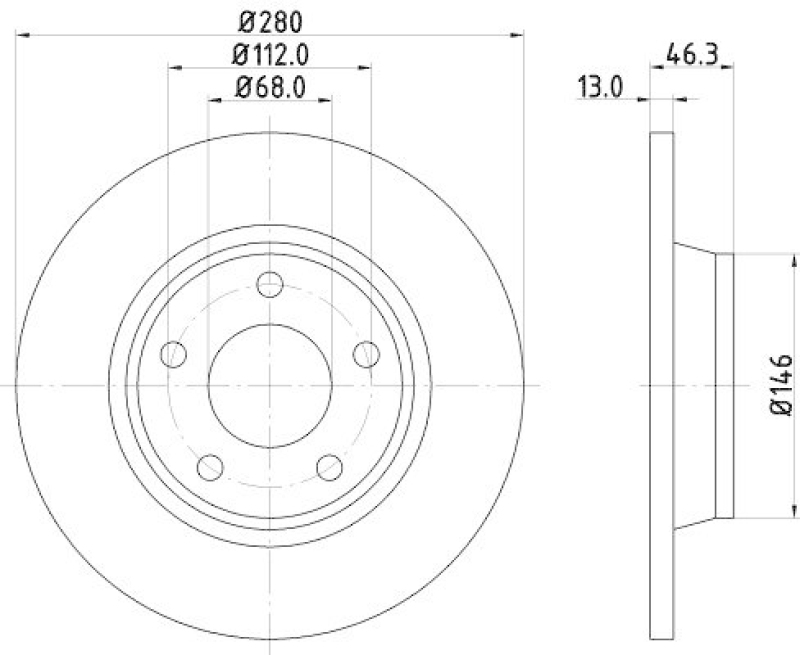 HELLA 8DD 355 104-171 Bremsscheibe für AUDI