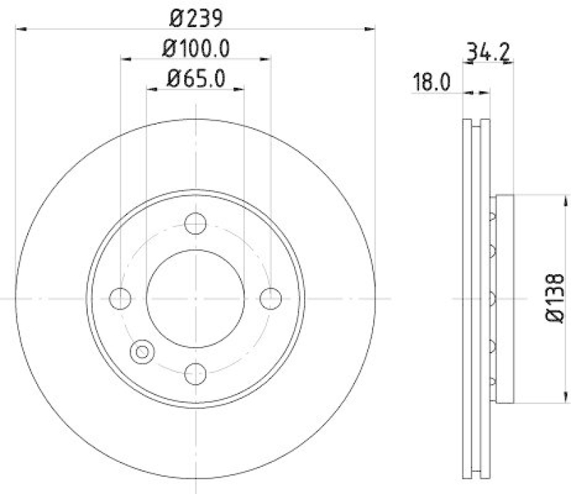 HELLA 8DD 355 104-211 Bremsscheibe für VW/SEAT