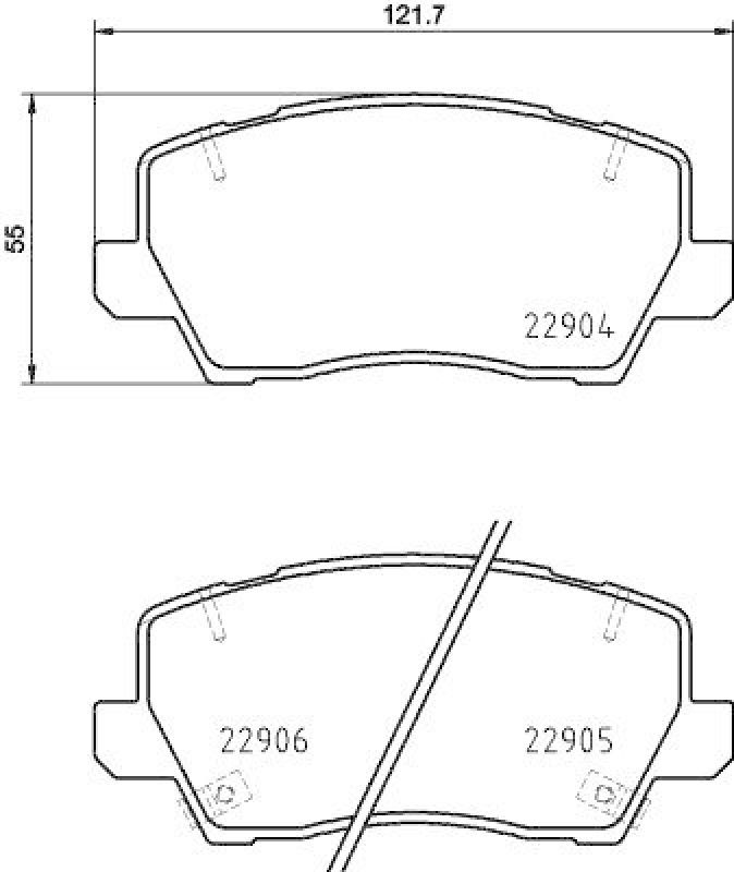 HELLA 8DB 355 039-491 Scheibenbremsbelagsatz