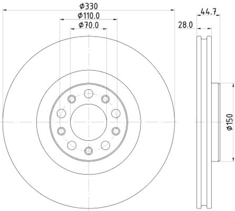 HELLA 8DD 355 134-801 Bremsscheibe