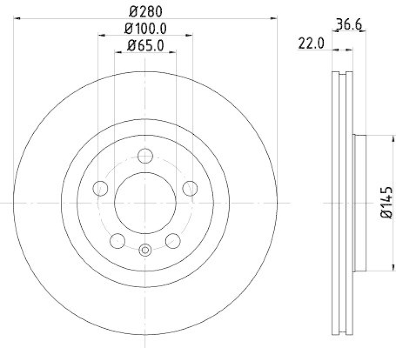 HELLA 8DD 355 105-381 Bremsscheibe für VW/AUDI/SKODA/SEAT