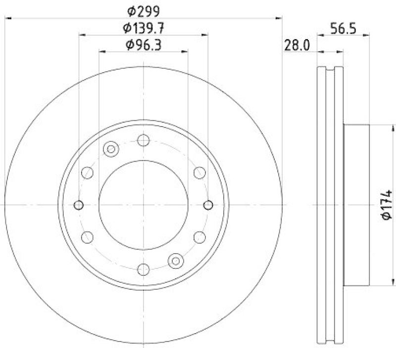 HELLA 8DD 355 134-821 Bremsscheibe