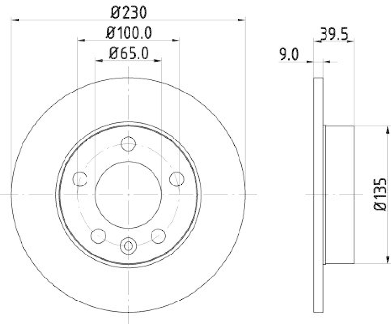 HELLA 8DD 355 105-411 Bremsscheibe PRO