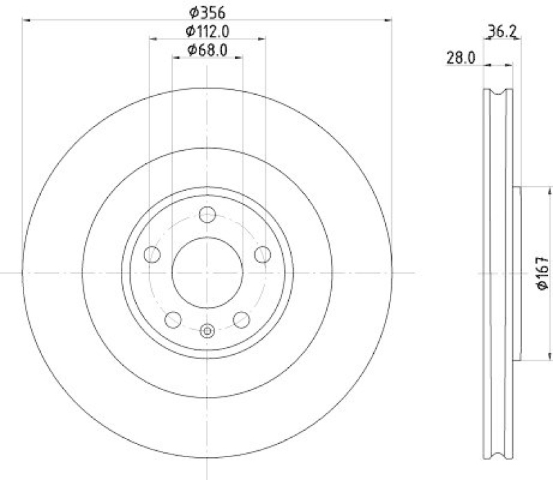 HELLA 8DD 355 134-851 Bremsscheibe