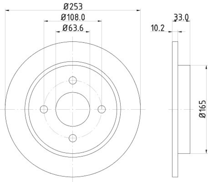 HELLA 8DD 355 105-661 Bremsscheibe für FORD