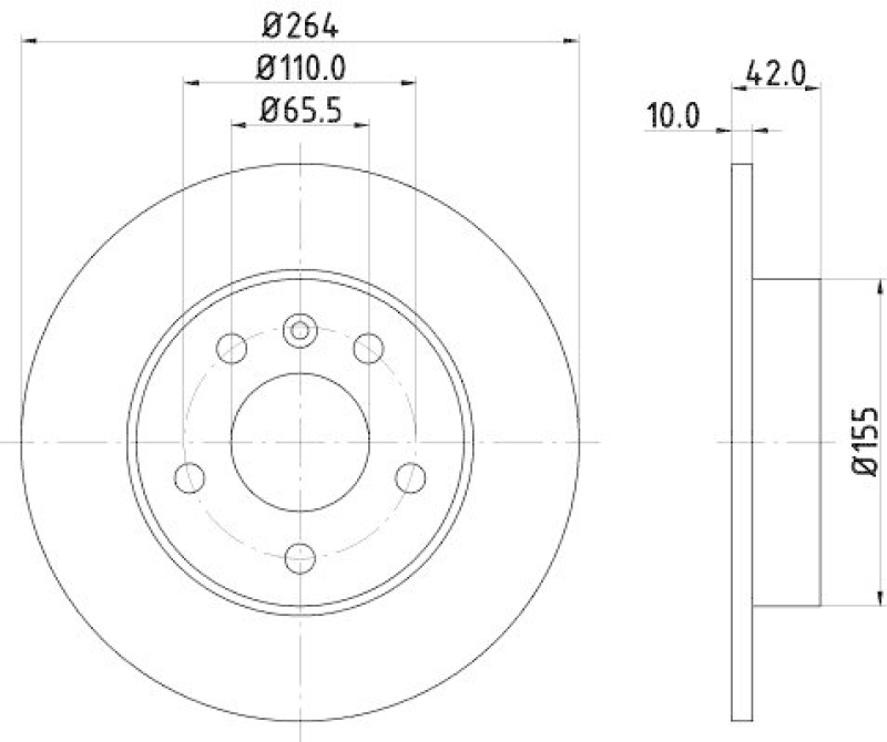 HELLA 8DD 355 106-111 Bremsscheibe PRO