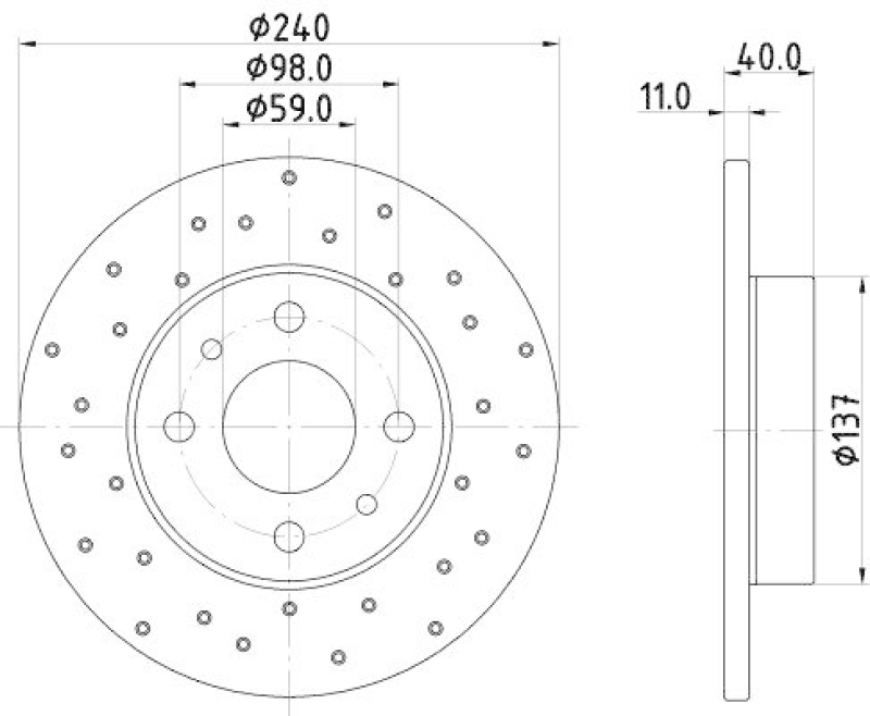 HELLA 8DD 355 134-891 Bremsscheibe