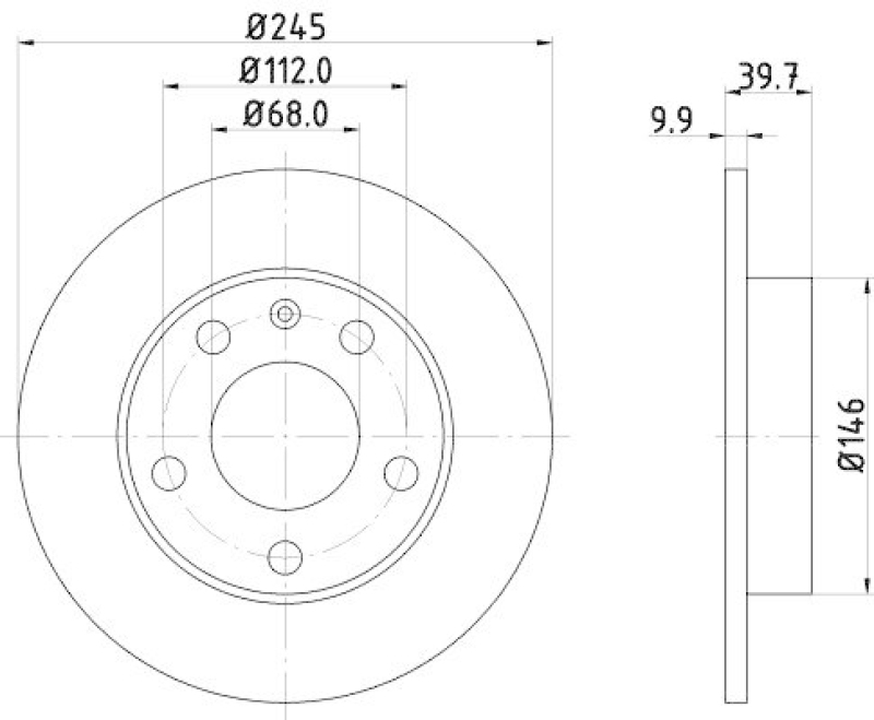 HELLA 8DD 355 107-541 Bremsscheibe PRO