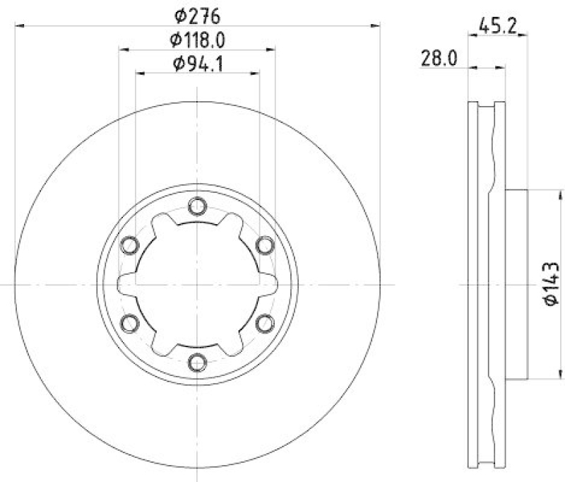 HELLA 8DD 355 134-931 Bremsscheibe