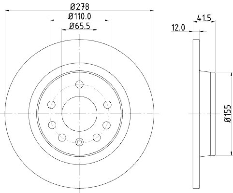 HELLA 8DD 355 109-211 Bremsscheibe für OPEL/SAAB/FIAT