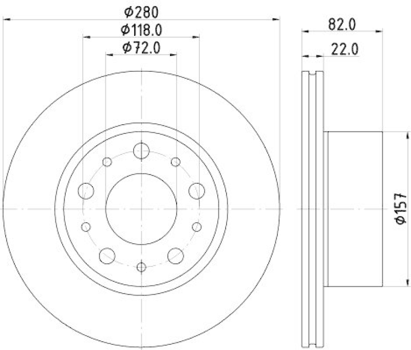 HELLA 8DD 355 134-991 Bremsscheibe