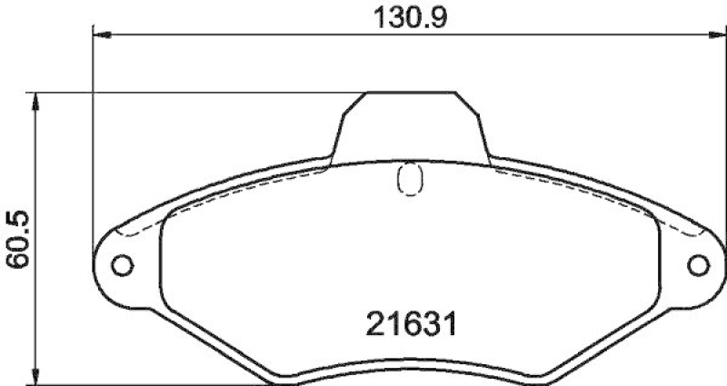 HELLA 8DB 355 019-201 Bremsbelagsatz, Scheibenbremsbelag für CITROËN