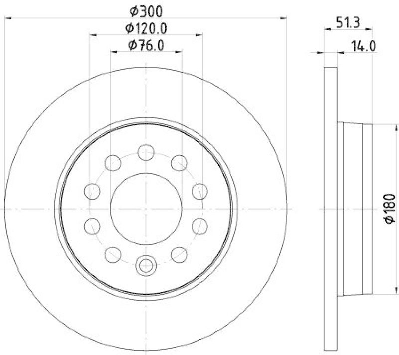 HELLA 8DD 355 135-021 Bremsscheibe