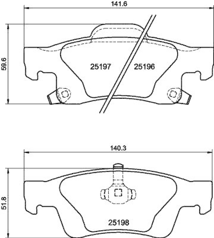 HELLA 8DB 355 040-031 Scheibenbremsbelagsatz