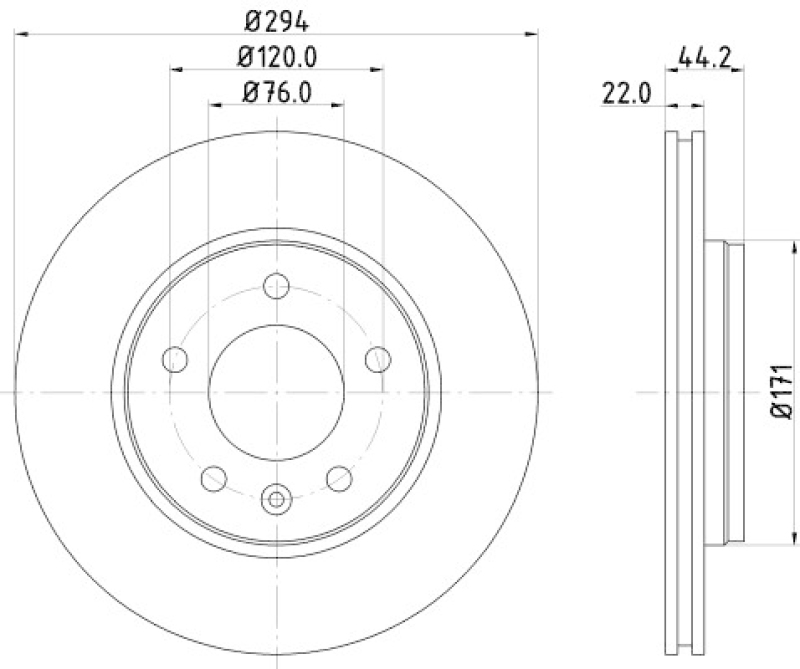 HELLA 8DD 355 109-701 Bremsscheibe PRO