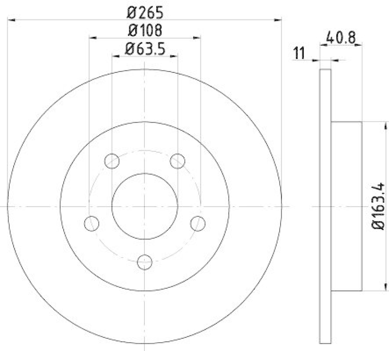 HELLA 8DD 355 111-381 Bremsscheibe für FORD