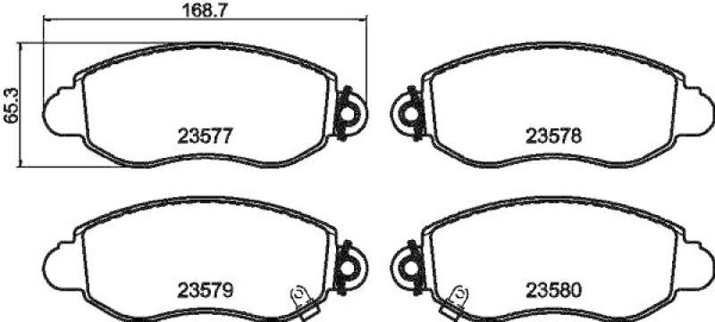 HELLA 8DB 355 019-361 Bremsbelagsatz, Scheibenbremsbelag für FORD