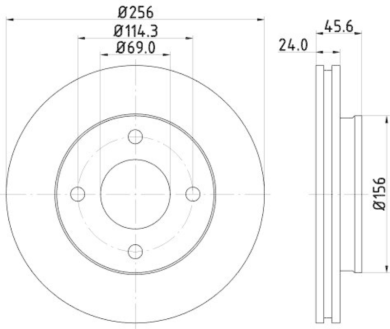 HELLA 8DD 355 111-511 Bremsscheibe für MITSU./SMART