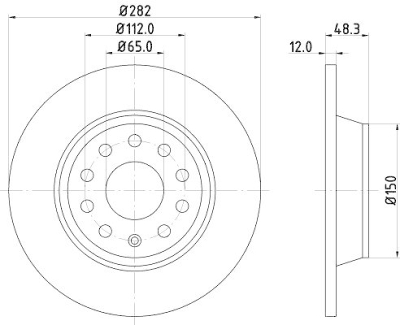 HELLA 8DD 355 112-141 Bremsscheibe PRO