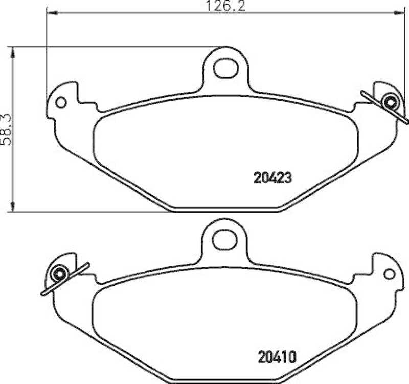 HELLA 8DB 355 019-401 Bremsbelagsatz, Scheibenbremsbelag für OPEL