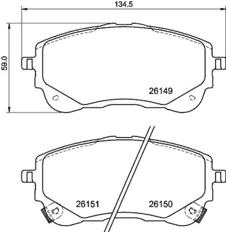 HELLA 8DB 355 040-191 Scheibenbremsbelagsatz