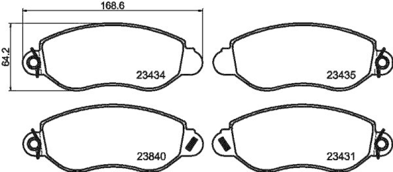 HELLA 8DB 355 019-451 Bremsbelagsatz, Scheibenbremsbelag für FORD